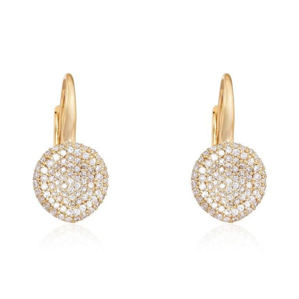 Drape Diamond 14K (or 18k upon request) Yellow Gold Drop Earrings